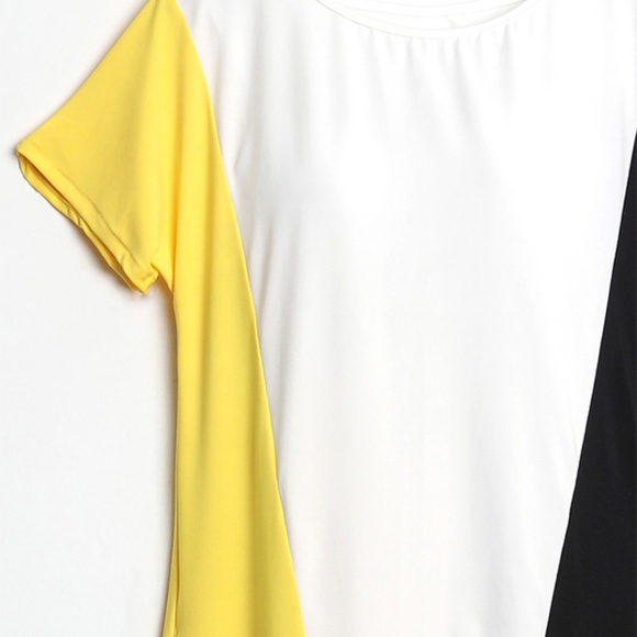 Yellow and Black Lovely Color Block Maxi Dress - Picture 4 of 4